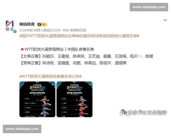 国乒下半年首战 7 月开打！拉斯维加斯大满贯看点全解析